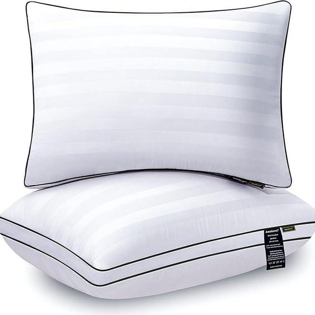 Amolavet Queen Pillows 2 Pack 20x28-Hotel Quality Bed Pillows Queen Size Set of 2-Ultra Soft & Fluffy Down Alternative Pillow-Side Sleeper Pillows for Adults