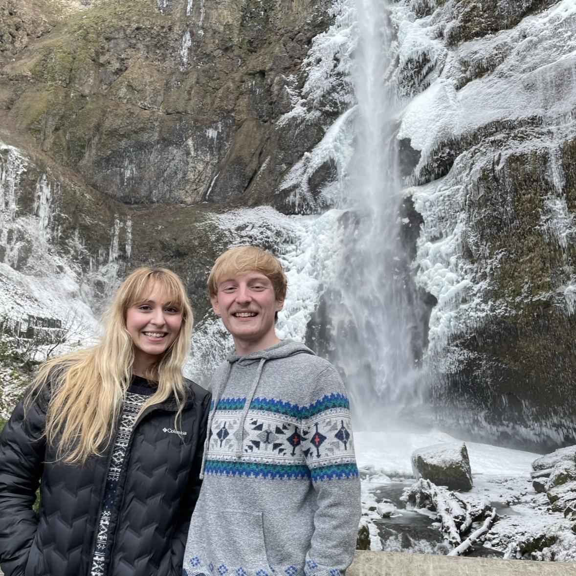 Stopped at Multnomah Falls on our way to our getaway trip