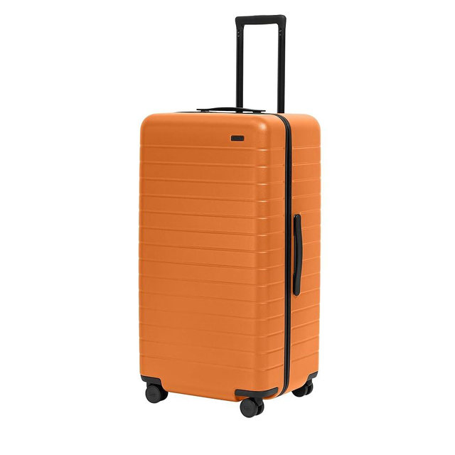 Away Large Trunk Luggage, 31 Inch Hardside Suitcase with Spinner Wheels, Lightweight & Durable, TSA Lock, Ideal for Long Trips, Sorbet Orange