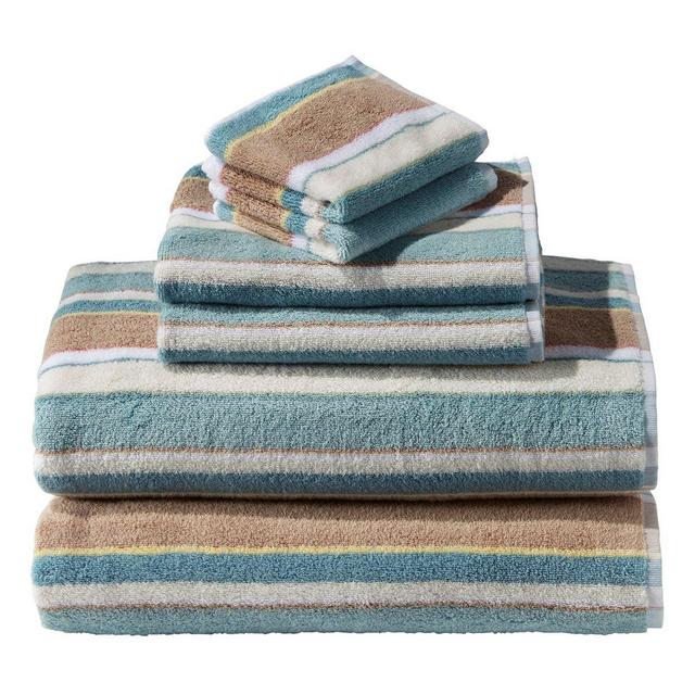 LL Bean's Organic Cotton Towel Set, Stripe Blue Quartz