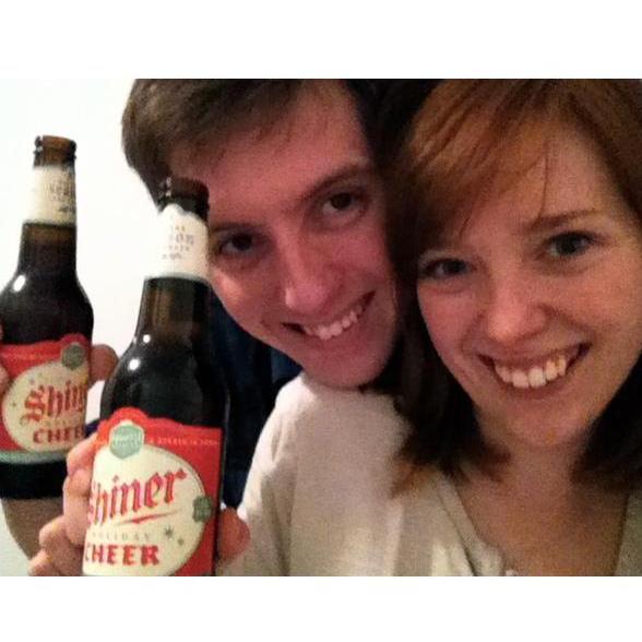 Emily introduces Tyler to Shiner Cheer - Happy New Year!