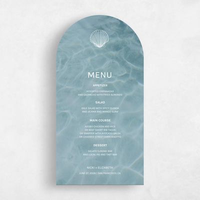 Blue Arch Wedding Menu - Waterview