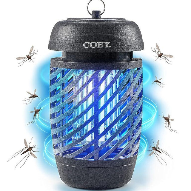 Coby Bug Zapper for Outdoor & Indoor, 10W, Covers 800 Sq. Feet, Non-Toxic, Chemical-Free, Black (CBZ1J6)