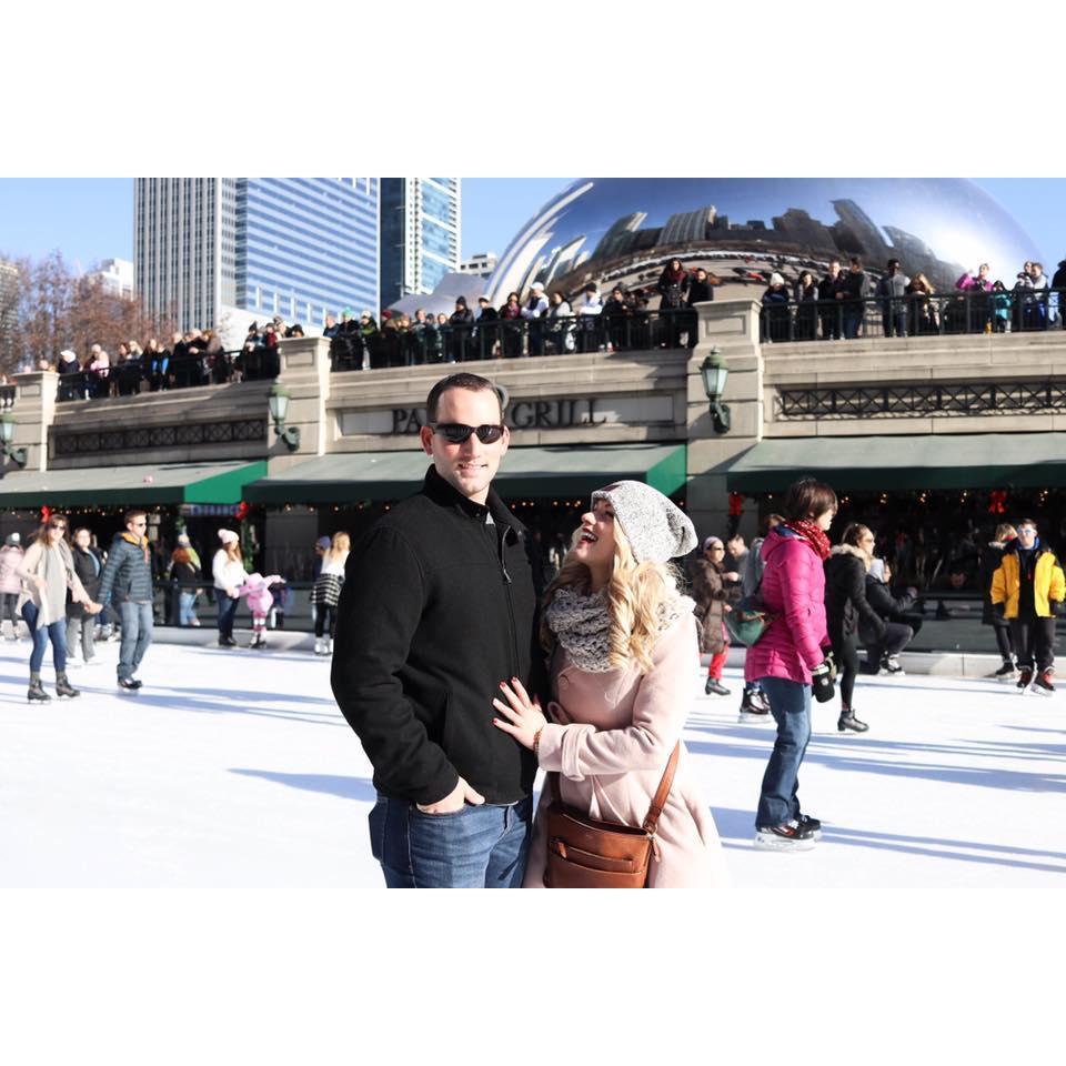 Ice Skating. Christmas time in the city. <3 12/16/17. @ Millennium Park. Chicago, IL.