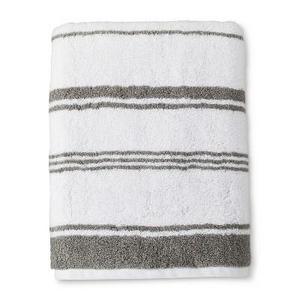 Woven Bath Towel Classic White and Gray - Threshold™