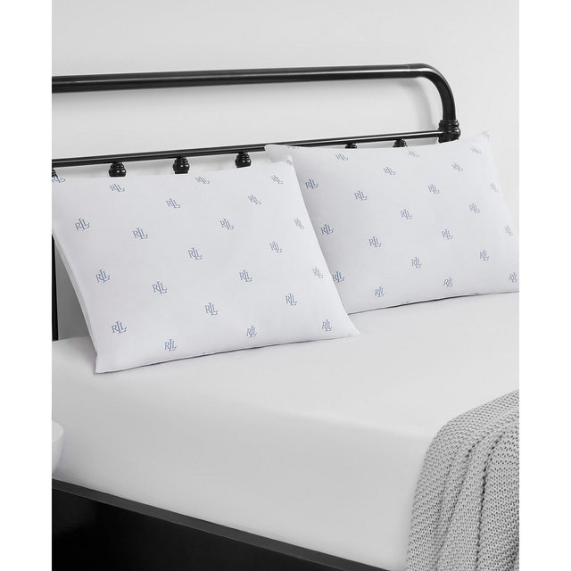 Lauren Ralph Lauren Logo Extra Firm Density 2-Pack Down Alternative Pillow, Standard/Queen
