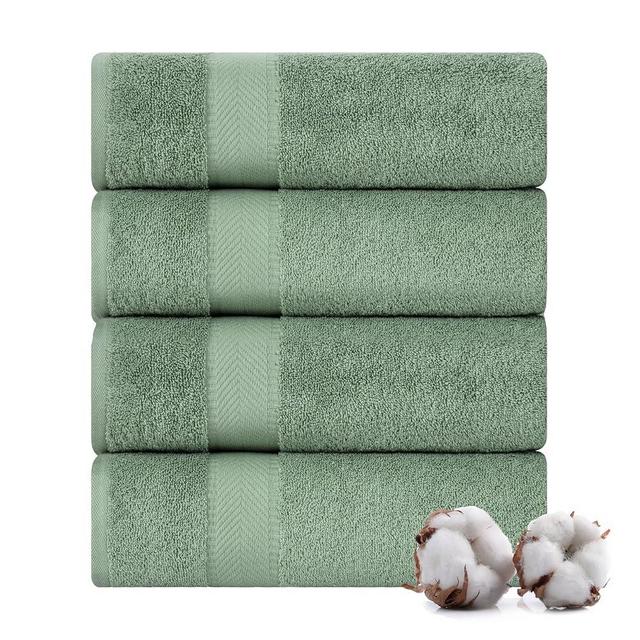 TEXTILOM Bath Towel Set – Hotel and Spa Quality & Soft & Absorbent & Quick Dry Bath Towels for Bathroom – 100% Turkish Cotton Bathroom Towels Set of 4 (27 x 54 inches)- Green