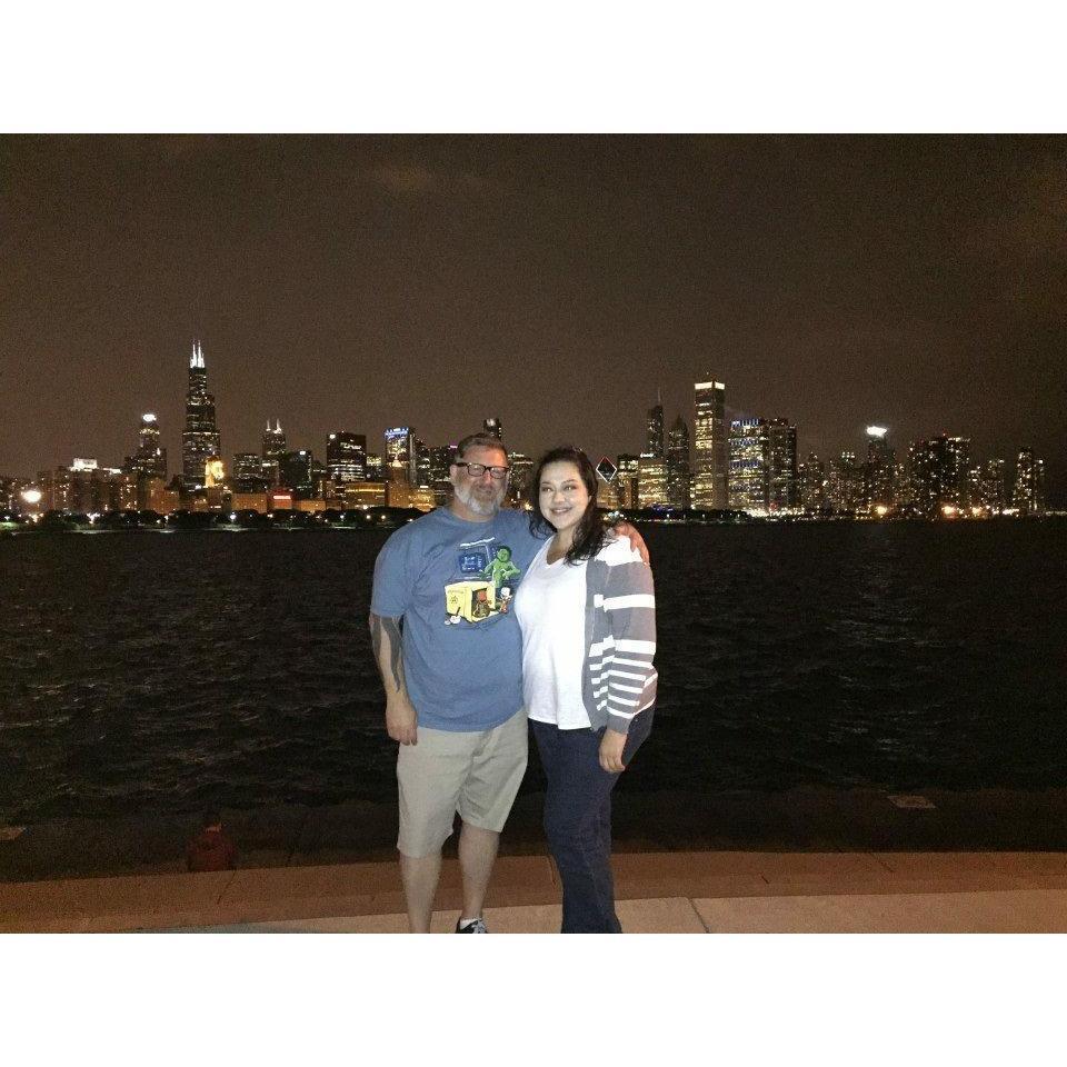 Our first night in Chicago, which was our first trip together.