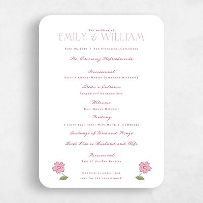 White Rounded Wedding Program - Aria