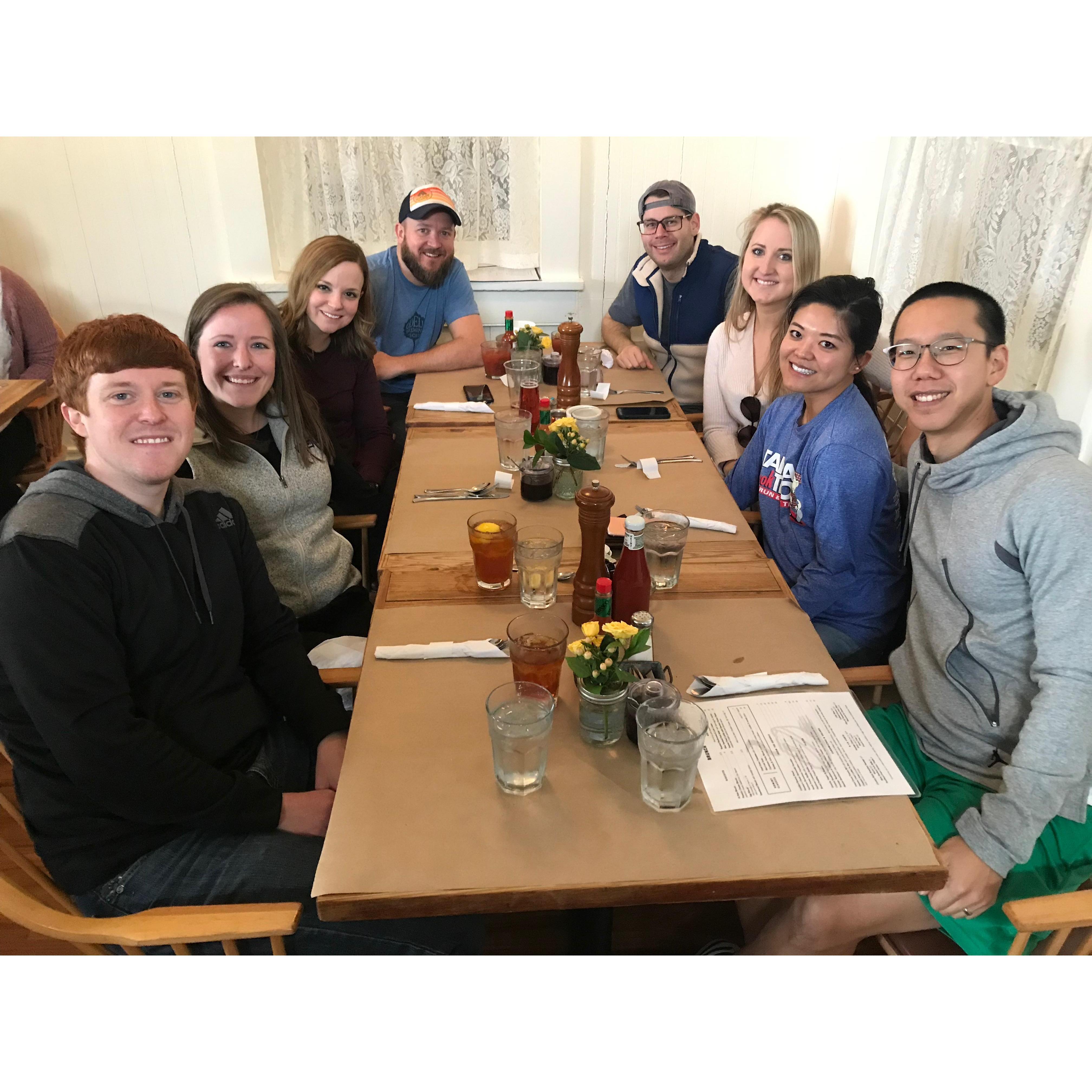 Hominy Grill brunch in Charleston with friends after our engagement. January 2019