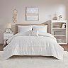 Queen Grey Intelligent Design Whitney Solid Clipped Jacquard Comforter Set