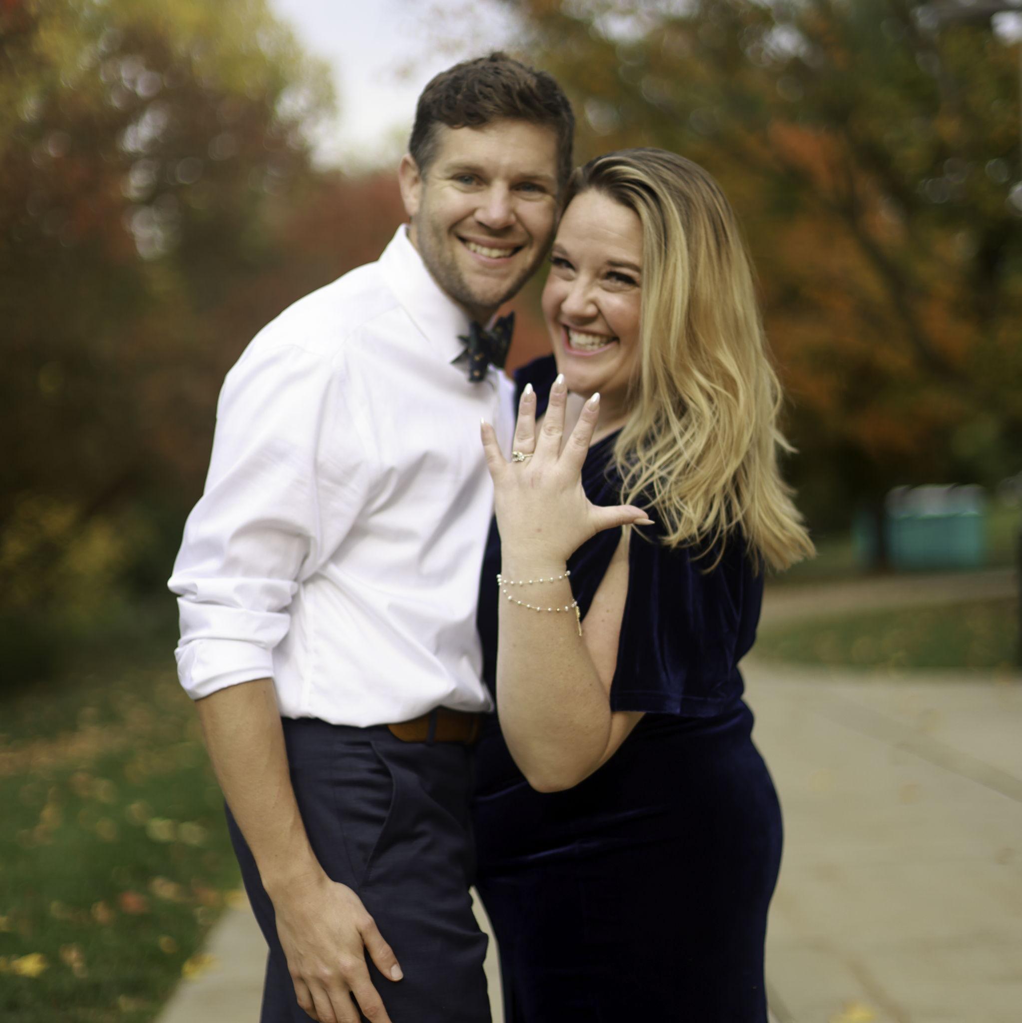 A shot from our engagement photo shoot on MSU's campus