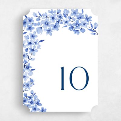 Blue Ticket Wedding Table Number - Shinya