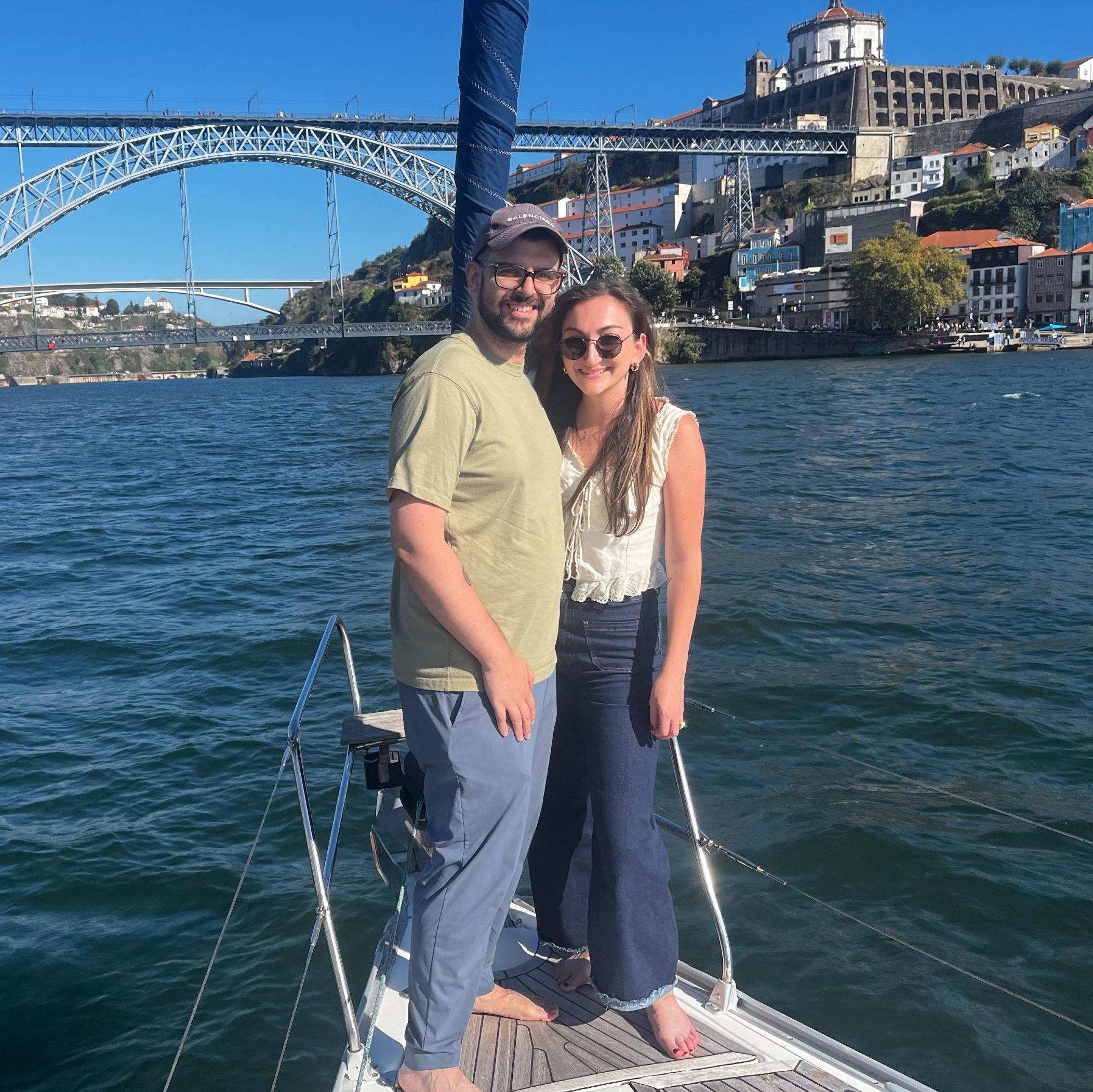Sailing around Porto on our first trip out to Potrugal