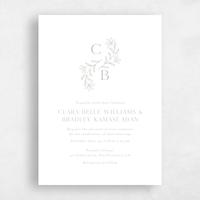 Grey Wedding Invitation - Creston Classic Letterpress