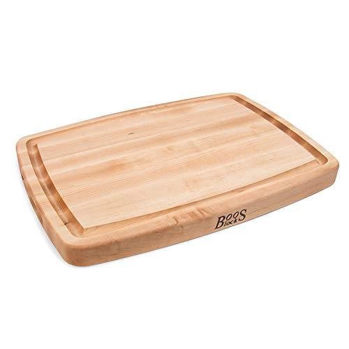 John Boos Block CB1050-1M2014150 Maple Wood Oval Cutting Board with Juice Groove, 20 Inches x 14 Inches x 1.5 Inches