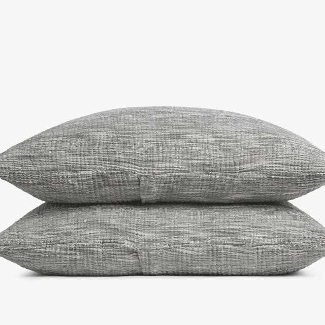 Marble Cloud Cotton Sham Set (Grey)