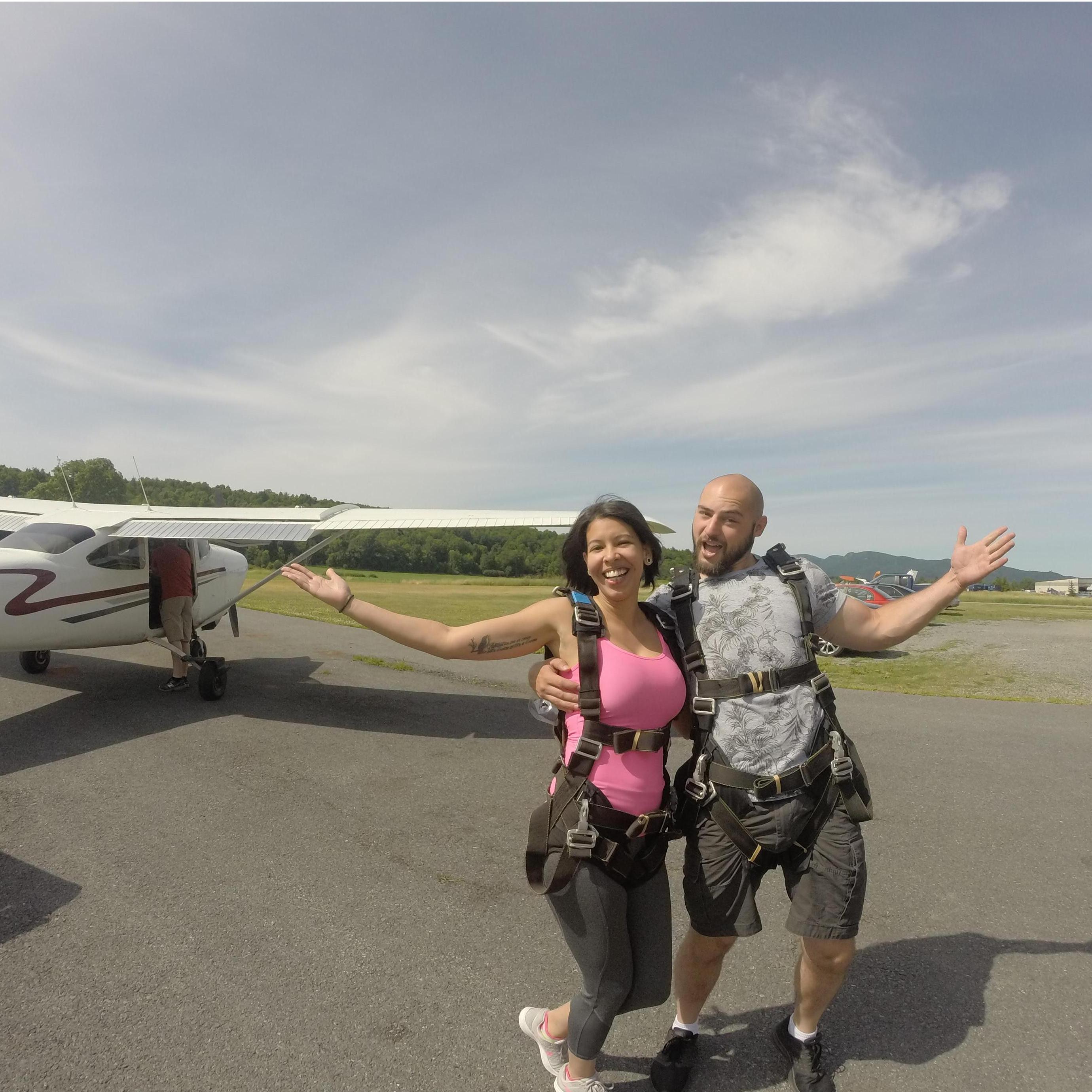 Sky diving with you