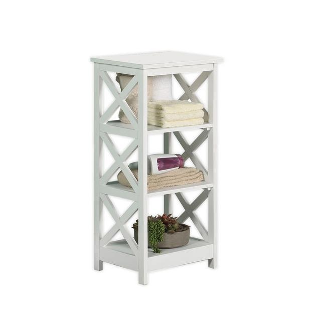 X-Frame 3-Shelf Bathroom Tower in White