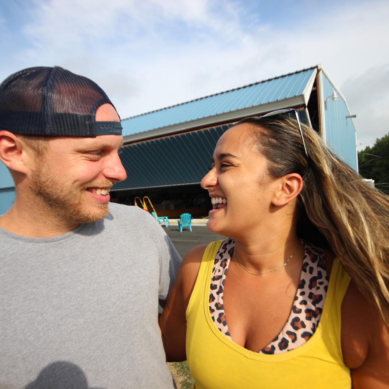 The moment before we jumped and went skydiving!