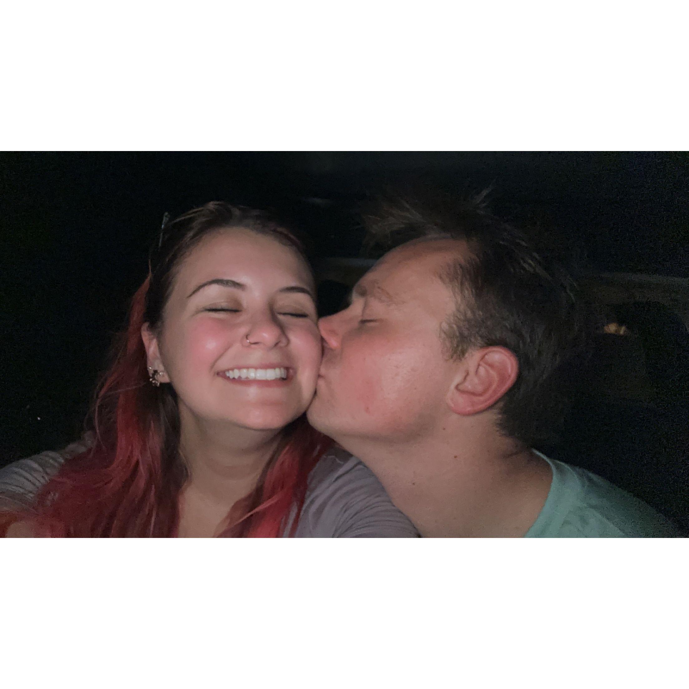 Kisses on the beach under the stars