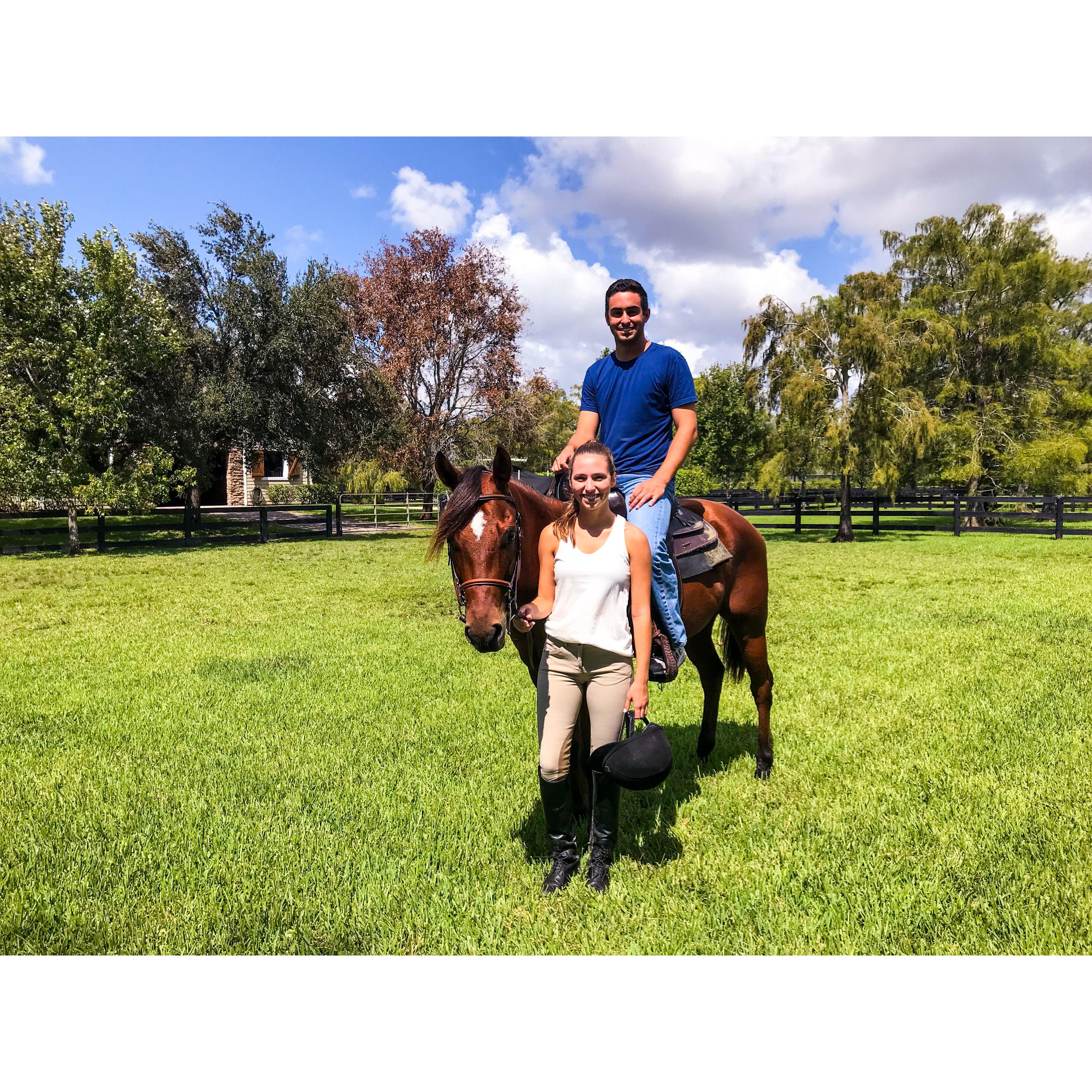 Pat's first time riding a horse!