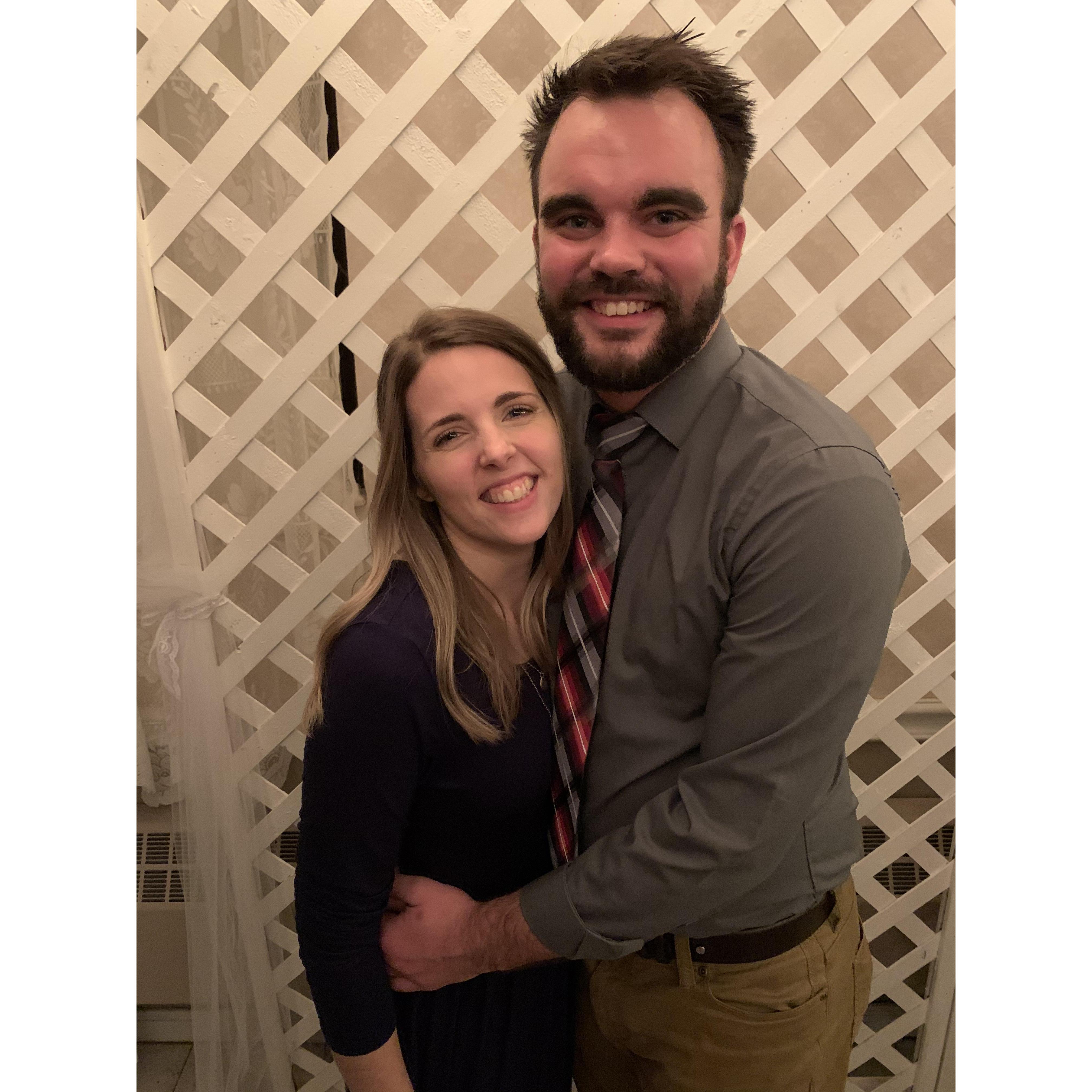 December 2019--Cindy & Jordan's wedding. Little did she know, we would be getting engaged three days later.