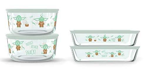 Pyrex Disney Star Wars The Child Decorated Glass Set Food Storage, 8 Piece