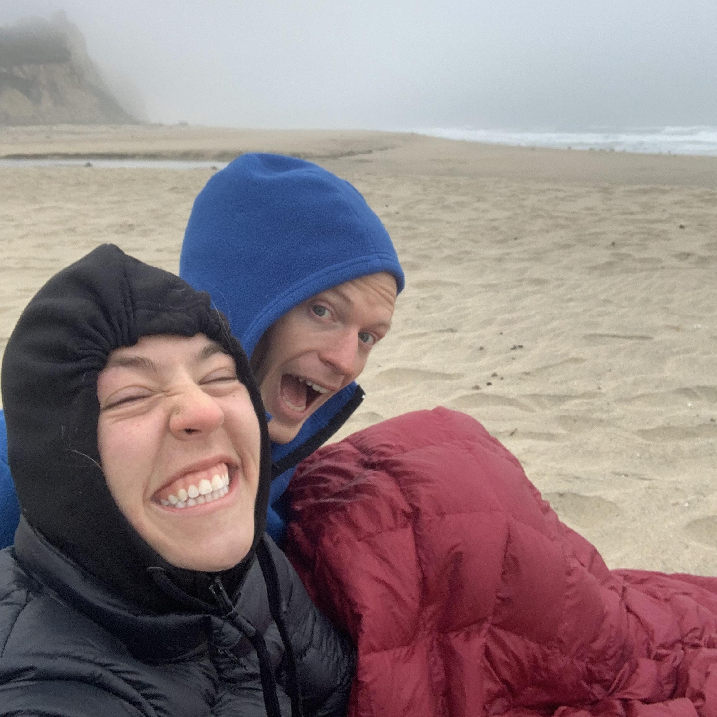 We love going to the beach. Even when it's freezing.