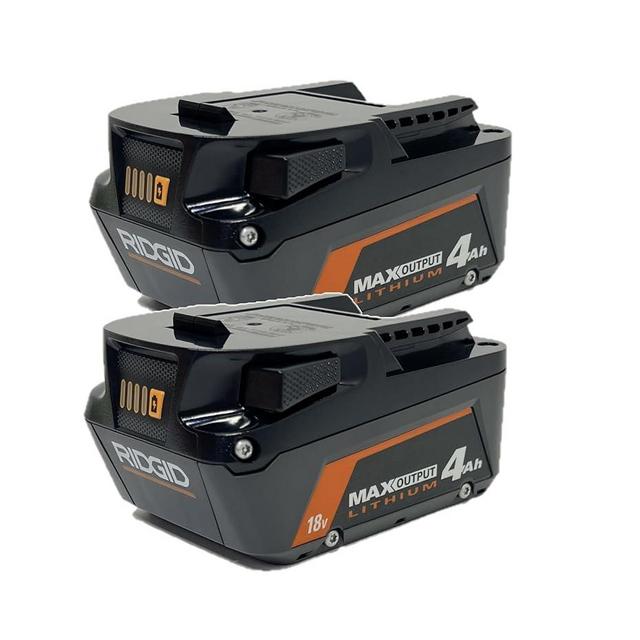 RIDGID Genuine 18V Lithium-Ion MAX Output 4.0 Ah Battery (2-Pack)