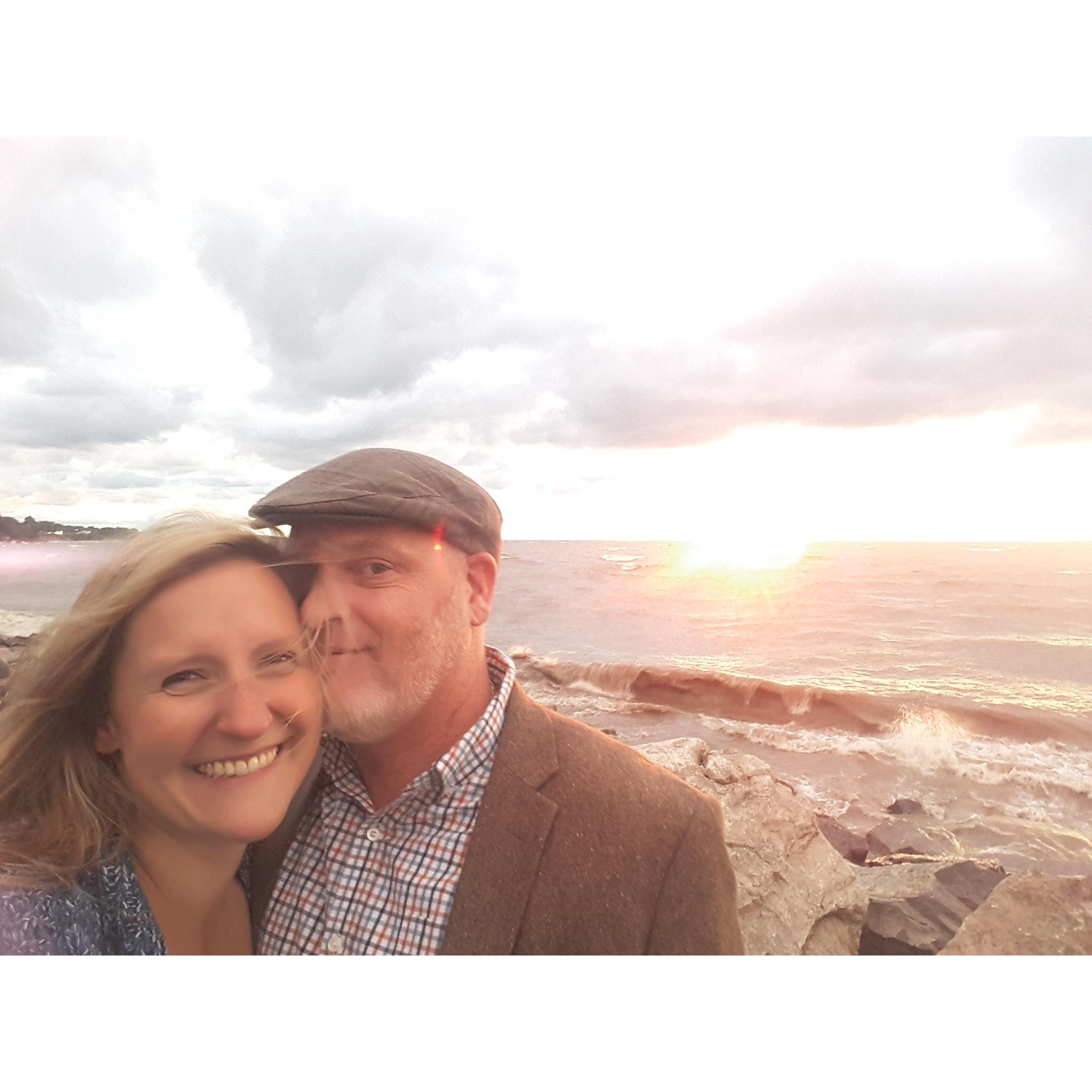 After our 1 year anniversary dinner. You can't beat a Buffalo sunset on the waterfront.