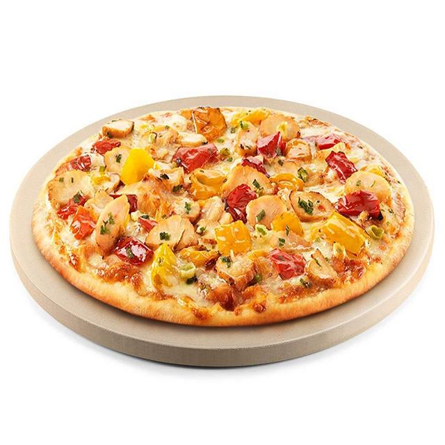 JulyPanny Pizza Stone, Ceramic Pizza Grilling Stone/Baking Stone/Pizza Pan, Perfect Baking Tools for BBQ and Grill - Thermal Shock Resistant, Durable and Safe Stone, 15'' Round and 0.43'' Thick