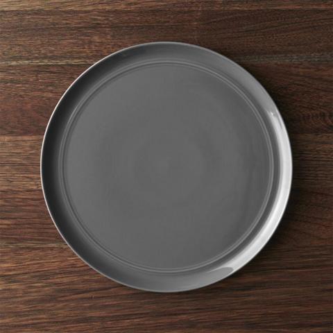 Crate&Barrel Hue Dark Grey Dinner Plates - Set of 6