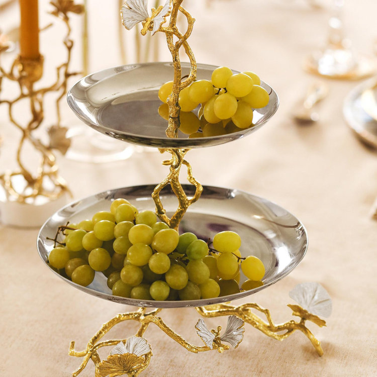 Michael Aram, Butterfly Ginkgo Gold 2-Tier Display | Zola