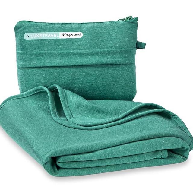 SAGEFINDS Airplane Travel Blanket | Converts into a Pillow | Air Travel Gift | Perfect for Long Flights | Travel Essential | Attaches to Luggage