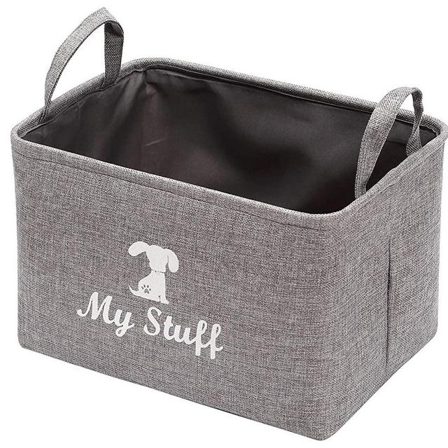 Geyecete Canvas Dog Toy Basket Basket for Dog Toys, Dog Blanket, Dog Clothes Storage - 30cms (12in) x 20cms (8in) x 20cms (8in)