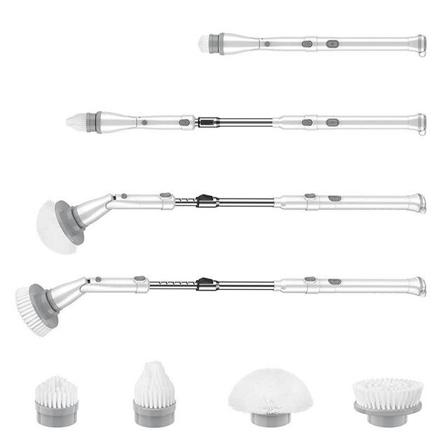 Electric Spin Scrubber Cordless Shower Scrubber, Power Tub and Tile Scrubber Brush, 2x2500mAh 7.4V Battery, 22~47inch Adjustable Length, Multi-purpose for Cleaning Bathroom, Grout, Sink, Floor, Window