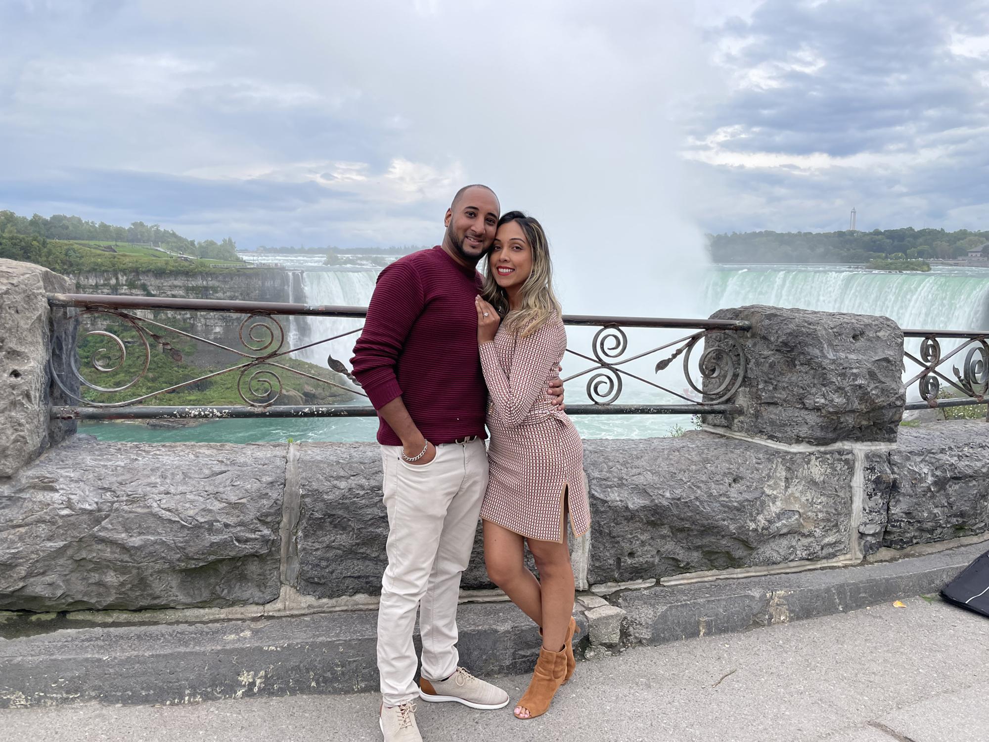 Enjoying the scenic view at Niagara Falls.