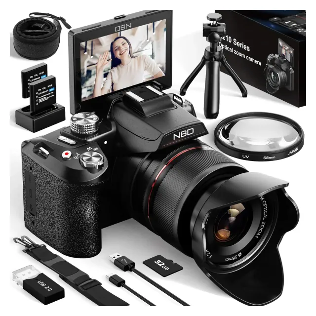 NBD Digital Camera 5K 64MP 16X Optical Zoom Camera for Photography with 32GB TF Card