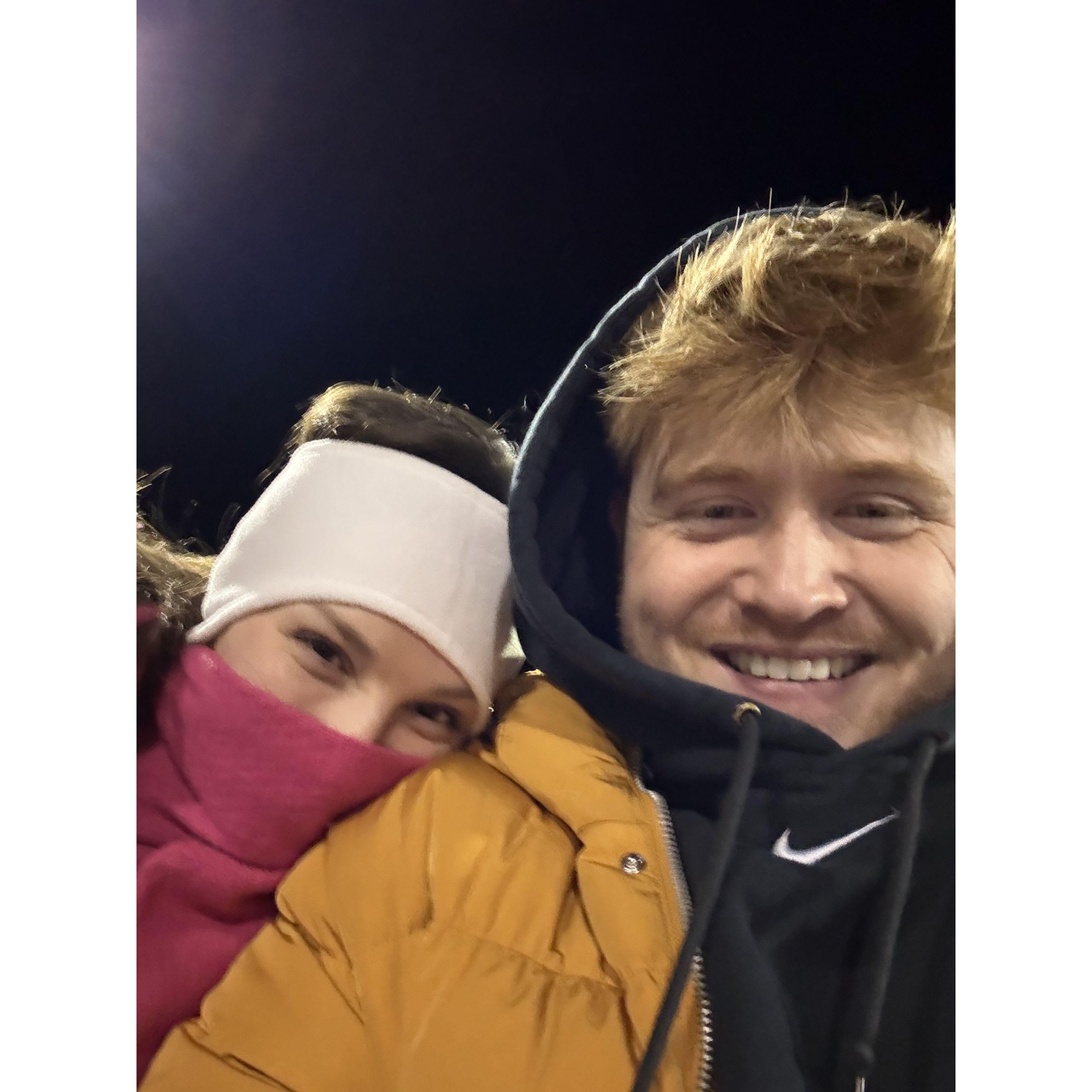 A freezing cold Somerset football game