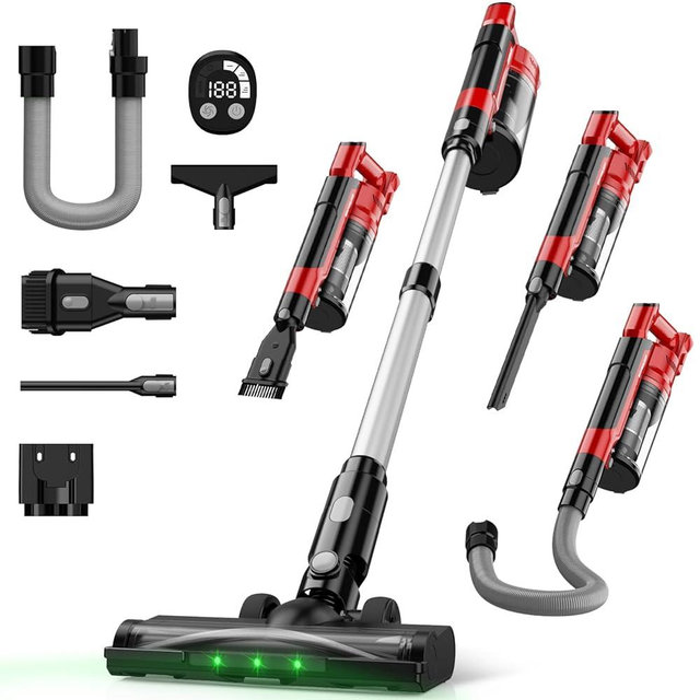 ZEXAPE Cordless Vacuum Cleaner for Milwaukee M18 Battery, 7-in-1 Lightweight Stick Vacuum with HEPA Filter, 35KPA Suction, 350W Brushless Motor, 3 Modes for Floor, Carpet, Car, Battery Not Included