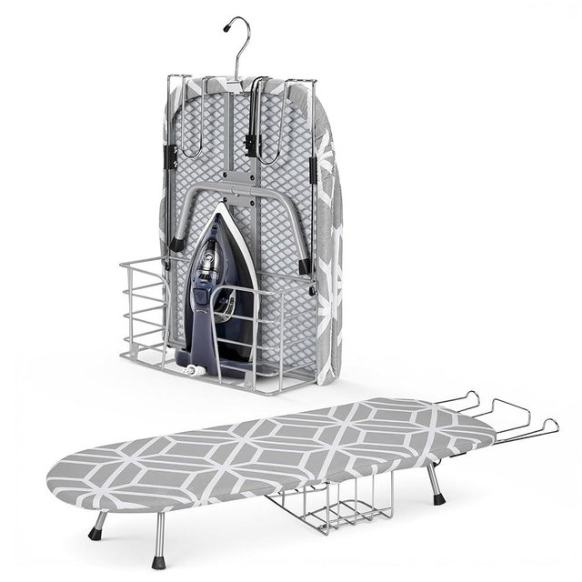 Tabletop Ironing Board, Foldable Small Ironing Board with Iron Holder Portable Mini Iron Board for Small Spaces Compact Table top Small Ironing Table for Dorms, Aprtment, RVs, Travel, 32"x12"