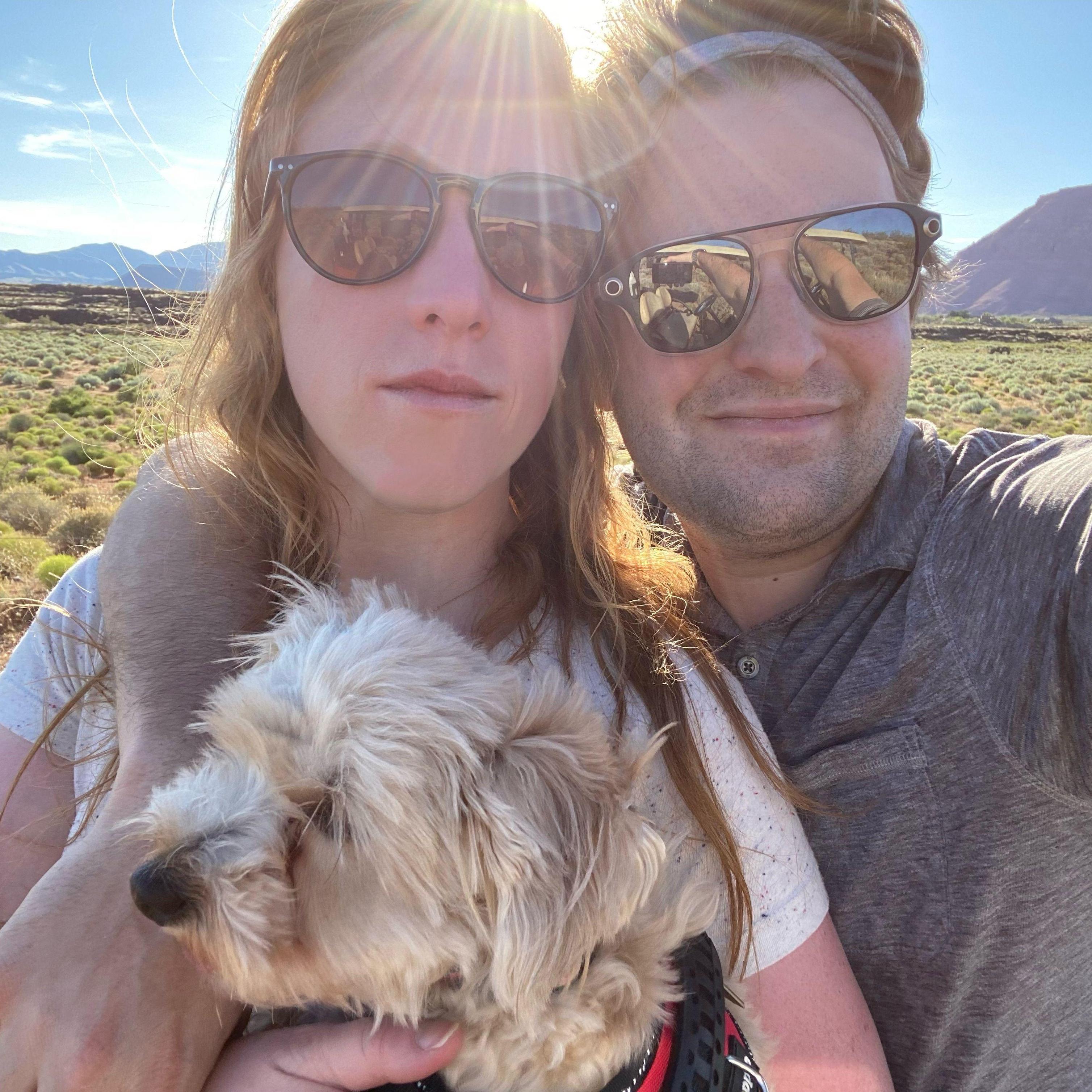 The after shot of golfing in St. George. Pebbles was the champion who was the only one who managed to bring some golf balls home.