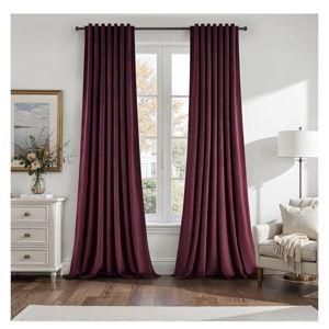 Balcony Window-Ruby Wine Velvet Curtains 52x84