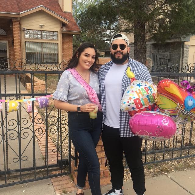 Our first official photo in 2020 on Karina's birthday.