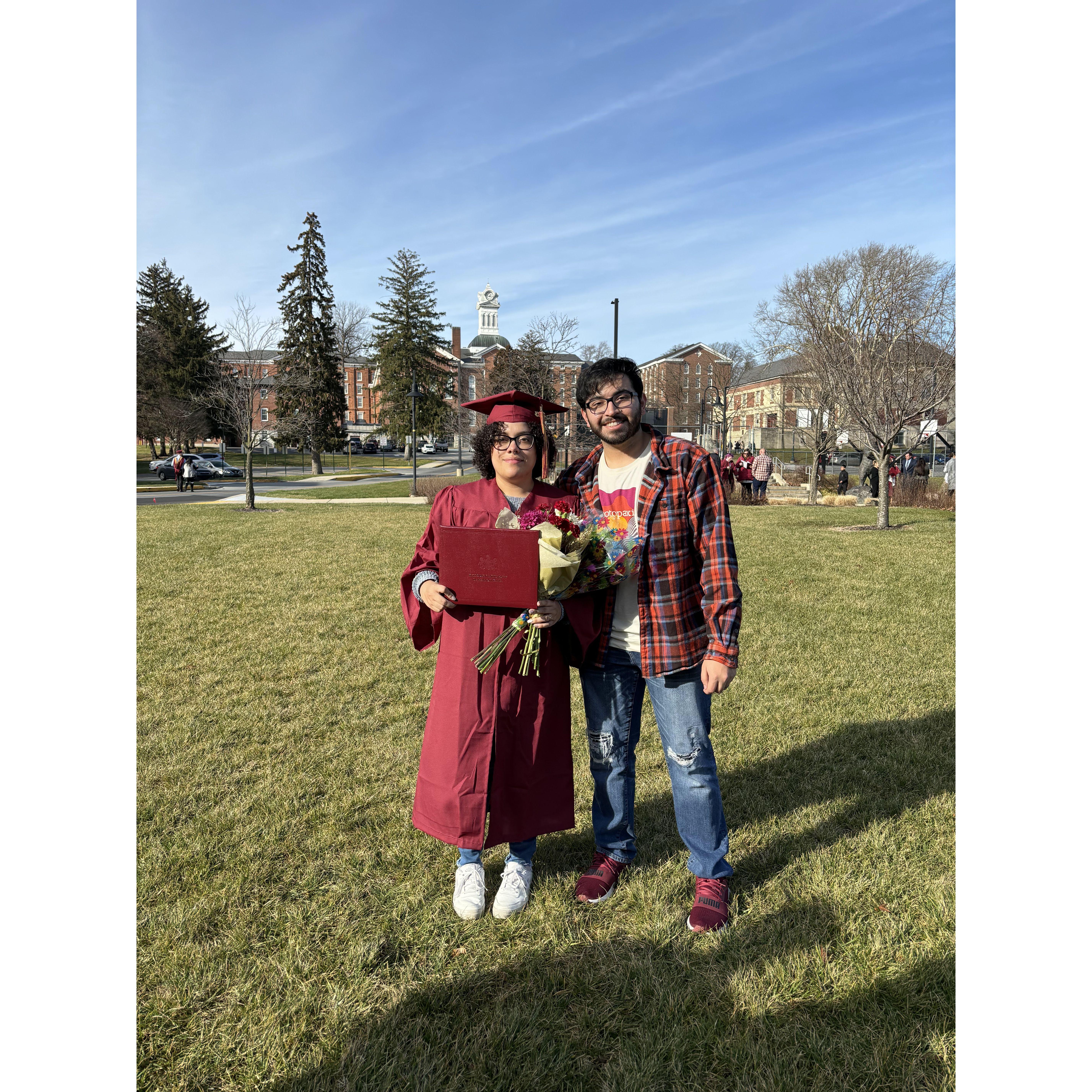 My college graduation, he supported me every step of the way.