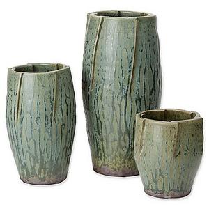 Madison Park Medium Tuscan Handmade Ceramic Vase in Green