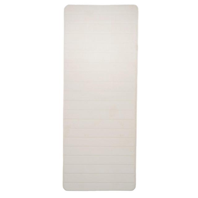 Extra Long Memory Foam Striped Bath Mat White - Yorkshire Home