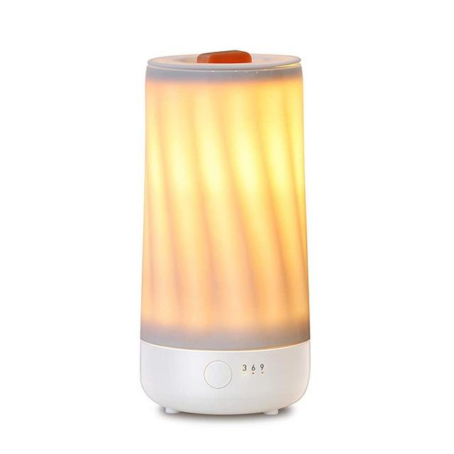 Ceramic Wax Melt Warmer, Electric Wax Melter and Scent Diffuser with Silicone Tray and Automatic Timer, 100% Safe, No Flame, Wick or Soot, Decorative Modern Design, The Dancing Flame