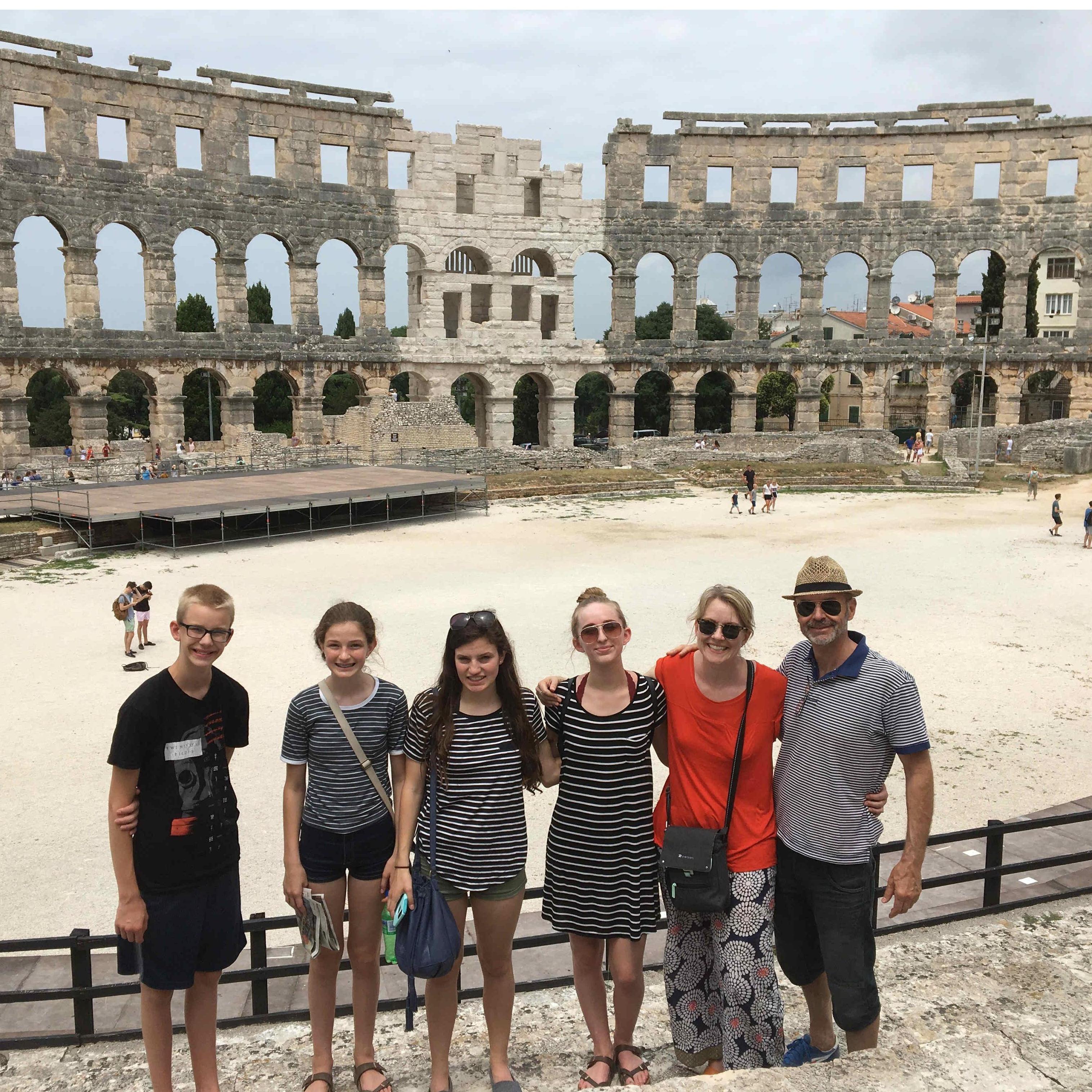 At the colosseum in Pula, Croatia.